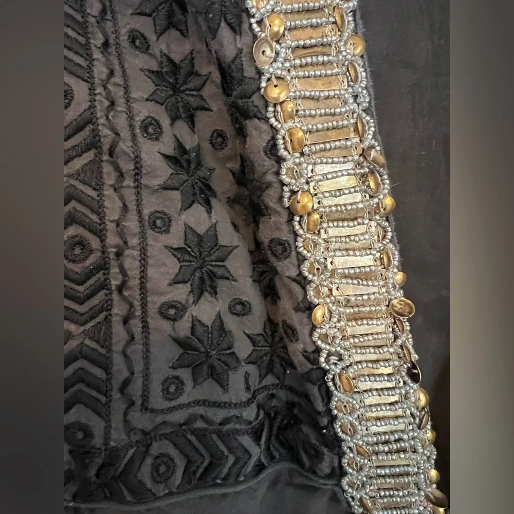 Free People Jasmine Black Embroidered jacket SZ XL - Picture 8 of 8